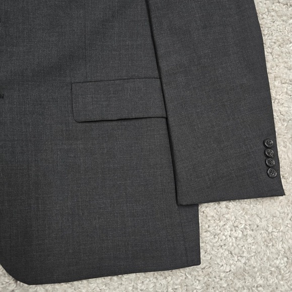 Brooks Brothers Brooksease Sport Coat 44R Charcoal Gray 2 Button USA Office READ - Picture 2 of 16